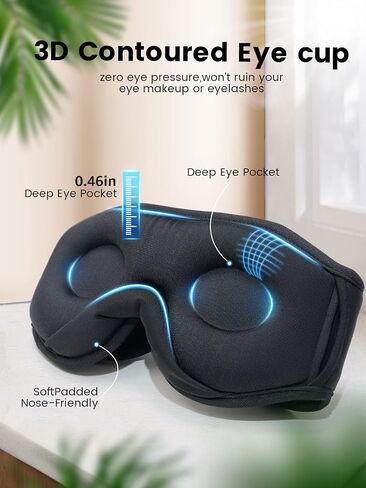 Sleep Headphones Bluetooth 5.3 Sleeping Eye Mask for Women Men Wireless Sleeping Headphones for Side Sleepers, Sleep Mask with Bluetooth Headphones Built-in HD Speakers Cool Gadgets Sleeping in Saudi Arabia