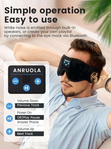 Sleep Headphones Bluetooth 5.3 Sleeping Eye Mask for Women Men Wireless Sleeping Headphones for Side Sleepers, Sleep Mask with Bluetooth Headphones Built-in HD Speakers Cool Gadgets Sleeping in Saudi Arabia