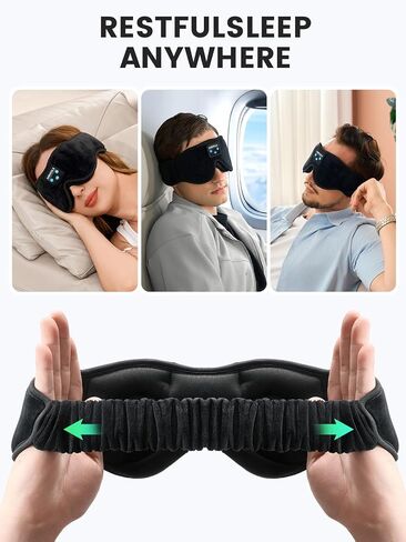 Sleep Headphones Bluetooth 5.3 Sleeping Eye Mask for Women Men Wireless Sleeping Headphones for Side Sleepers, Sleep Mask with Bluetooth Headphones Built-in HD Speakers Cool Gadgets Sleeping in Saudi Arabia