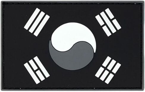 Ruoming 1 PCS South Korea Flag Patches Hook and Loop Fastener PVC Rubber Tactical Military National South Korea Patch (White) in Saudi Arabia
