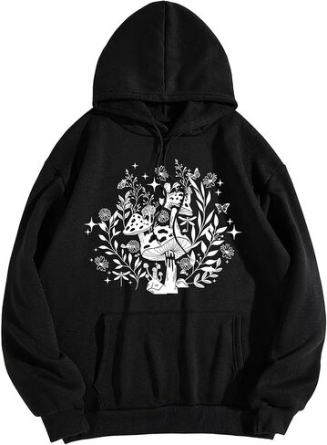 Remidoo Women's Sun and Moon Graphic Hoodies Oversized Long Sleeve Pullover Sweatshirt with Pocket in Kuwait