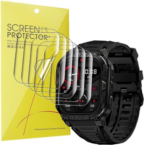 Compatible for CARBINOX Blaze S Screen Protector, [6 Pack] Full Coverage TPU Clear Film Compatible for CARBINOX Blaze Square Smart Watch (6 Pack) in Saudi Arabia