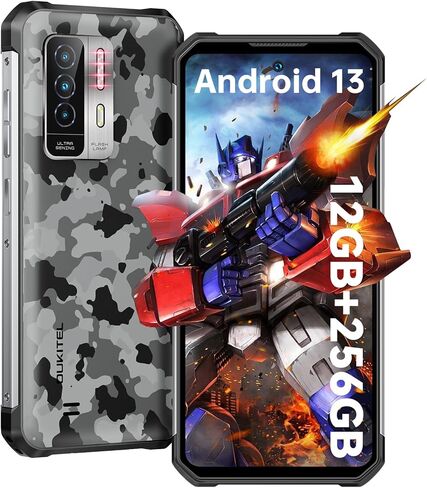 هاتف ذكي متين OUKITEL WP27 غير مقفل، ذاكرة وصول عشوائي 24 جيجابايت وذاكرة قراءة فقط 256 جيجابايت هاتف محمول متين أندرويد 13 بطارية 8500 مللي أمبير في الساعة هيليو G99 معدل تحديث 120 هرتز، شاشة 6.8 بوصة، كاميرات 64 ميجابكسل، رؤية ليلية بالأشعة تحت الحمراء  in Kuwait