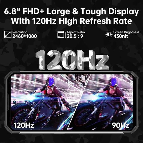 هاتف ذكي متين OUKITEL WP27 غير مقفل، ذاكرة وصول عشوائي 24 جيجابايت وذاكرة قراءة فقط 256 جيجابايت هاتف محمول متين أندرويد 13 بطارية 8500 مللي أمبير في الساعة هيليو G99 معدل تحديث 120 هرتز، شاشة 6.8 بوصة، كاميرات 64 ميجابكسل، رؤية ليلية بالأشعة تحت الحمراء  in Kuwait