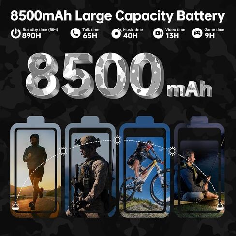 هاتف ذكي متين OUKITEL WP27 غير مقفل، ذاكرة وصول عشوائي 24 جيجابايت وذاكرة قراءة فقط 256 جيجابايت هاتف محمول متين أندرويد 13 بطارية 8500 مللي أمبير في الساعة هيليو G99 معدل تحديث 120 هرتز، شاشة 6.8 بوصة، كاميرات 64 ميجابكسل، رؤية ليلية بالأشعة تحت الحمراء  in Kuwait