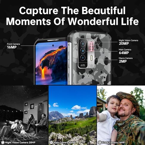 هاتف ذكي متين OUKITEL WP27 غير مقفل، ذاكرة وصول عشوائي 24 جيجابايت وذاكرة قراءة فقط 256 جيجابايت هاتف محمول متين أندرويد 13 بطارية 8500 مللي أمبير في الساعة هيليو G99 معدل تحديث 120 هرتز، شاشة 6.8 بوصة، كاميرات 64 ميجابكسل، رؤية ليلية بالأشعة تحت الحمراء  in Kuwait