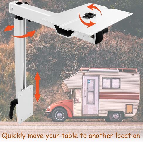 Upgrade Removable RV Table Leg Swivels 360 Degrees Premium Aluminum Alloy Rv Table Leg Bracket Adjustable RV Accessories for RV, Pontoon, Truck Camper, Travel Trailer (Upgrade White) in Saudi Arabia