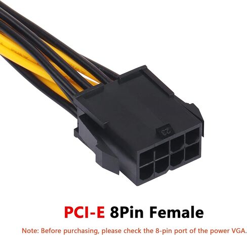 CERRXIAN 20 سم PCI-E 8 Pin أنثى إلى Dual 8 Pin (6+2) كابل طاقة مقسم بطاقة الرسومات ذكر، PCI Express 8Pin ATX GPU VGA PSU Y Splitter Mining كابل تمديد بطاقة الفيديو (2 حزمة، 8-2x8) in Saudi Arabia