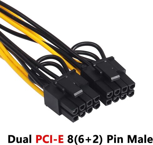 CERRXIAN 20 سم PCI-E 8 Pin أنثى إلى Dual 8 Pin (6+2) كابل طاقة مقسم بطاقة الرسومات ذكر، PCI Express 8Pin ATX GPU VGA PSU Y Splitter Mining كابل تمديد بطاقة الفيديو (2 حزمة، 8-2x8) in Saudi Arabia