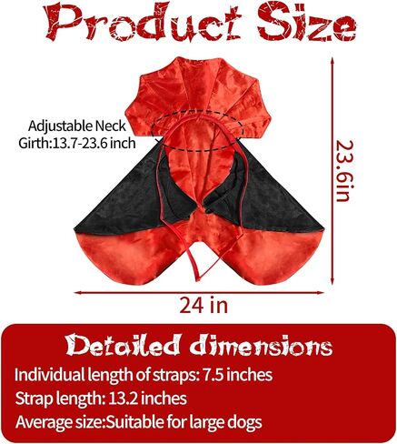 Halloween Dog Vampire Costume, Halloween Pet Costumes for Large Dogs, Halloween Dog Devil Cape Cloak Costume, Funny Big Dog Costumes, Halloween Party and Pet Cosplay Supplies Accessories in Saudi Arabia