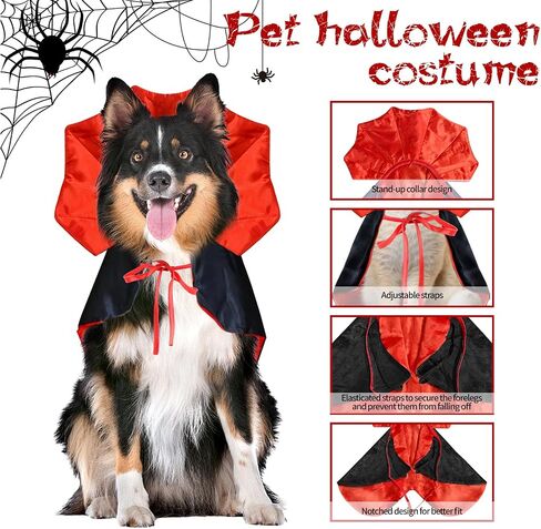Halloween Dog Vampire Costume, Halloween Pet Costumes for Large Dogs, Halloween Dog Devil Cape Cloak Costume, Funny Big Dog Costumes, Halloween Party and Pet Cosplay Supplies Accessories in Saudi Arabia