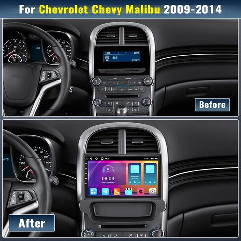 Camecho 2G+32G لسيارة شيفروليه تشيفي ماليبو 2009-2014، ستيريو سيارة Android 13 مع Carplay اللاسلكي Android Auto، راديو سيارة بشاشة تعمل باللمس 9 بوصة مع بلوتوث GPS WiFi EQ + كاميرا احتياطية AHD وميكروفون in Saudi Arabia