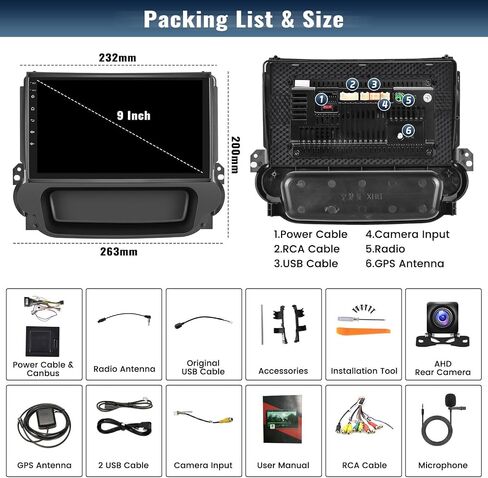 Camecho 2G+32G لسيارة شيفروليه تشيفي ماليبو 2009-2014، ستيريو سيارة Android 13 مع Carplay اللاسلكي Android Auto، راديو سيارة بشاشة تعمل باللمس 9 بوصة مع بلوتوث GPS WiFi EQ + كاميرا احتياطية AHD وميكروفون in Saudi Arabia