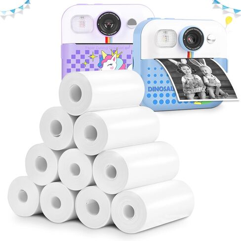 10 Rolls Refill Print Paper for Kids Instant Print Camera, HD Photo Printing Paper Rolls for Most Kids Instant Camera, BPA Free in Saudi Arabia