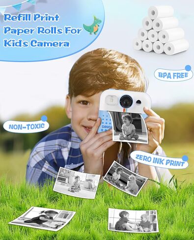 10 Rolls Refill Print Paper for Kids Instant Print Camera, HD Photo Printing Paper Rolls for Most Kids Instant Camera, BPA Free in Saudi Arabia