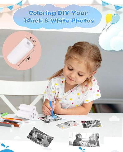 10 Rolls Refill Print Paper for Kids Instant Print Camera, HD Photo Printing Paper Rolls for Most Kids Instant Camera, BPA Free in Saudi Arabia