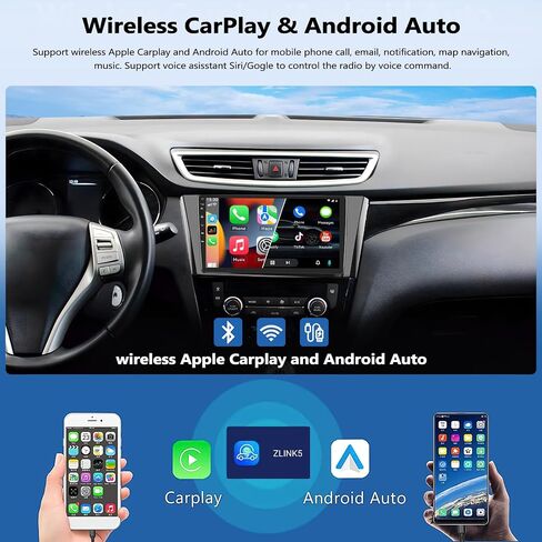 2G + 64G راديو السيارة ستيريو لنيسان روغ 2014 2015 2016 2017 2018 مع CarPlay اللاسلكي Android Auto 10 بوصة تعمل باللمس راديو Android 13 وحدة رئيسية مع WiFi GPS Navigation Bluetooth FM HD كاميرا احتياطية in Saudi Arabia