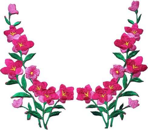 Embroidered Flower Lace Patches Plum Blossom Appliques Sew Iron On Badges for DIY Embroidery Cothes Dress Craft Decor 2 Pcs (Yellow) in Saudi Arabia