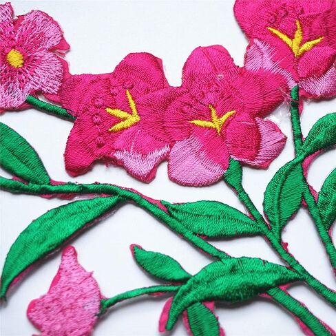 Embroidered Flower Lace Patches Plum Blossom Appliques Sew Iron On Badges for DIY Embroidery Cothes Dress Craft Decor 2 Pcs (Yellow) in Saudi Arabia