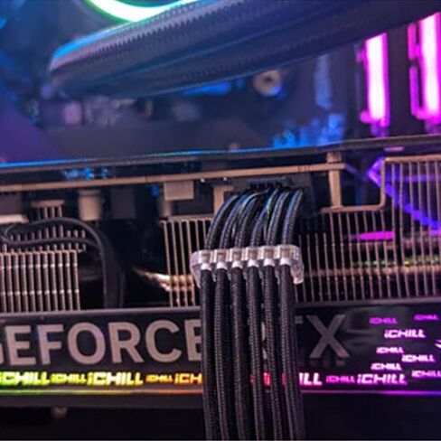 كابلات PCIE GPU، كابل تمديد ذو أكمام 16Pin (12+4) إلى 3x8Pin PCI-E 5.0، كابل تمديد HPWR PSU 12 فولت متوافق مع RTX 3090Ti، 4070Ti، 4080، و4090 Series (16AWG أسود) in Kuwait