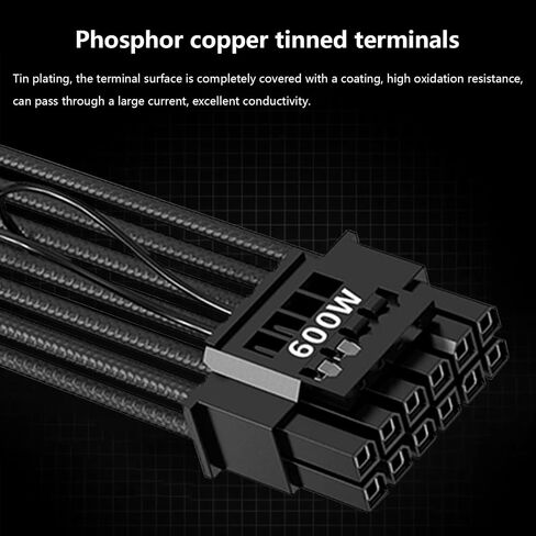 كابلات PCIE GPU، كابل تمديد ذو أكمام 16Pin (12+4) إلى 3x8Pin PCI-E 5.0، كابل تمديد HPWR PSU 12 فولت متوافق مع RTX 3090Ti، 4070Ti، 4080، و4090 Series (16AWG أسود) in Kuwait
