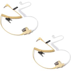 UAYESOK 3.5mm Police Listen Only Earpiece, Acoustic Tube Surveillance Headset for Radio Speaker Mic,Shoulder Mic, Walkie Talkie(2 Pack)