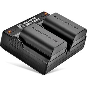 BM Premium 2 LP-E6P High Capacity Batteries and Dual Bay Battery Charger for Canon EOS R, EOS R5 II, EOS R5, EOS R6, EOS R6 II, EOS R7, EOS 80D EOS 90D, EOS 5D III, 5D IV, EOS 6D II, EOS 7D II Cameras