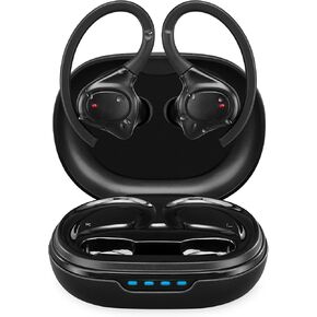 iLive IAEBTW53B Bluetooth True Wireless Earbuds with Built in Mic, IPX7 Waterproof, Charging Case, and Bluetooth 5.3 (Black)