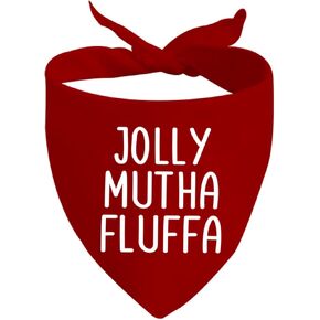JXGZSO 1 Piece Jolly Mutha Fluffa Dog Bandana Christmas Bandana Motha Fluffa Dog Bandana (Jolly Mutha Dog)