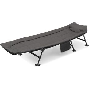 Magshion 80" Folding Camping Cot, Portable Cot Sleeping Bed for Adults Lightweight Black Foldable Camp Cot, Included Mattress Removable, Dust Cover, 250 LB Weight Capacity, 2-Pack