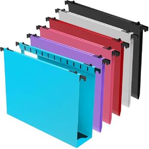 Extra Capacity Plastic Hanging File Folder Letter Size,12 Pack Reinforced Hang Folders with Heavy Duty 2 Inch Expansion,Durable Hanging Organizer Designed for Bulky Files, Medical Charts