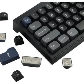 Hyekit PBT Keycaps - أغطية مفاتيح YMK Profile Keycaps Double Shot، أغطية مفاتيح 75 بالمائة، 172 مفتاحًا مجموعة كاملة من أغطية المفاتيح، مجموعة أغطية مفاتيح مخصصة رائعة للوحة المفاتيح الميكانيكية Cherry Gateron MX، ليلة داكنة (أغطية المفاتيح فقط)