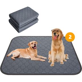2 Pack Washable Dogs Pee Pads, 36" x 24", Waterproof Reusable Pet Training Pads, Non Slip Dog Bowl Mats with Great Absorption, Reusable Puppy Pee Pads for Floor, Sofa,Cage