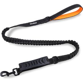 Premium 5.5FT Reflective Bungee Dog Leash for Medium and Large Dogs - Shock Absorbing with Padded Handle and Traffic Handle - Perfect for Training and Control