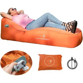 YiXiu Inflatable Lounger GS1, Self Inflatable Couch with Built-in Pump, Upgrade Your Camping Accessories, Portable Blow Up Sofa Air Chair for Home Outdoor Music Festivals, Easy to Set Up Air Hammock