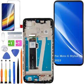 Screen Replacement for Motorola Moto G Stylus 5G 2023 Original, XT2315 LCD Touch Panel Display Digitizer Assembly Repair Parts with Kit（Black with Frame）