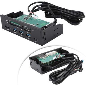 Bewinner 5.25inches Multifunction Internal Card Reader Dashboard PC Front Panel USB 3.0 Card Reader Internal with 3 USB 3.0 Ports Supports M2, MSO, SD, MS, XD, 64G CF Card