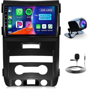 Hodozzy 8 Core 2+64G Android Car Stereo for Ford F150 F-150 2009 2010 2011 2012 Radio with Wireless Carplay Android Auto pantalla, 9 Inch Touch Screen Car Radio GPS Bluetooth WiFi FM RDS Radio SWC