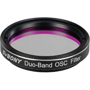 SVBONY SV220 Telescope Filter, 1.25 inches Dual-Band Nebula Filter, H-Alpha and O-III Narrowband Filter for One-Shot Color Cameras, Light Pollution Filter for Astrophotography