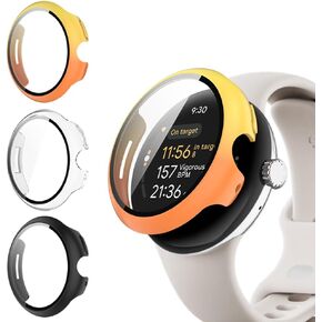 3-Pack Hard PC Screen Protector Case Compatible with Google Pixel Watch 3 41mm, Easy Installation Lightweight Protective Cover