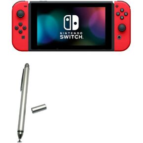 BoxWave Stylus Pen Compatible with Nintendo Switch - DualTip Capacitive Stylus, Fiber Tip Disc Tip Capacitive Stylus Pen for Nintendo Switch - Metallic Silver