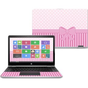 MightySkins Skin Compatible with HP Pavilion x360 15" (2017) - Pink Present | Protective, Durable, and Unique Vinyl Decal wrap Cover | Easy to Apply, Remove, and Change Styles | Made in The USA