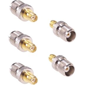 5pcs SMA Female to TNC Female RF Adapter SMA to TNC Coaxial Coax Jack Connector(F121-5)