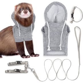 Red Ferret Sweater, Harness, and Leash Set - Ferret Clothes- Ferret Accessories - Clothes for Ferrets - Ferret Stuff - Hoodies for Ferrets - Ferret Accessories