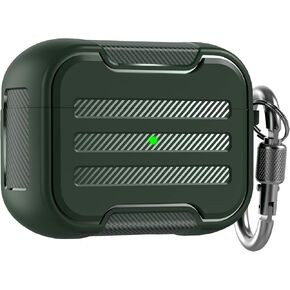 AhaStyle Rugged AirPods Pro 2 Case Cover (2023/2022) Shockproof Hard-Shell Protective Case Cover [Supports USB-C/Lightning Cable] Compatible with AirPods Pro 2nd Generation (Black)