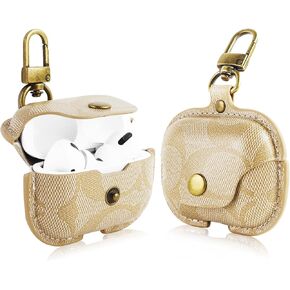 for AirPods Pro 2nd Generation Case Cover, Luxury Leather Full Body Shockproof Protective Cover for AirPods Pro 2&1 Gen Case for Women Men (B)