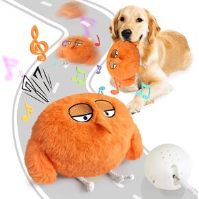 Smart Interactive Dog Ball Toys, Automatic Bouncing Ball Puppy Toys to Keep Them Busy, Motion Activated Self Jumping Vibrating Dog Squeaky Toy with Washable Plush Cover (Orange)