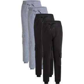 Victory League Boy’s 4-Pack Active Fleece Joggers Kids Pants Boys, Boys Sweatpants, Youth Sizes, Boys Pants, Athletic, 5-16
