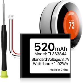 520mAh TL363844 Battery Replacement Compatible with Nest Learning Thermostat (1st Generation) T100577