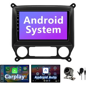 BINIZE Android 13 Car Radio Stereo Compatible with Chevy Silverado GMC Sierra 2014 2015 2016 2017 2018, Touch Screen Support Wireless Carplay Andriod Auto Mirroring with Backup Camera ﻿﻿